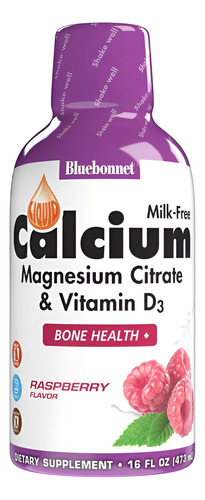 Bluebonnet Calcio Magnesio & D3 16fl Oz 32 Serv Frambuesa