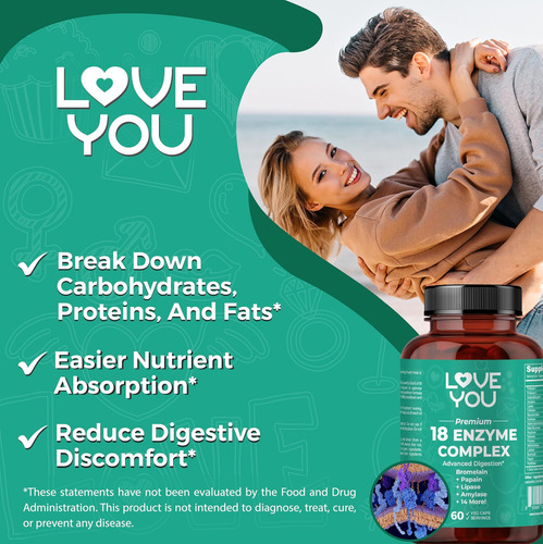 Love You 18 Complexo Enzimático Para Mulheres E Homens - Imagem 8