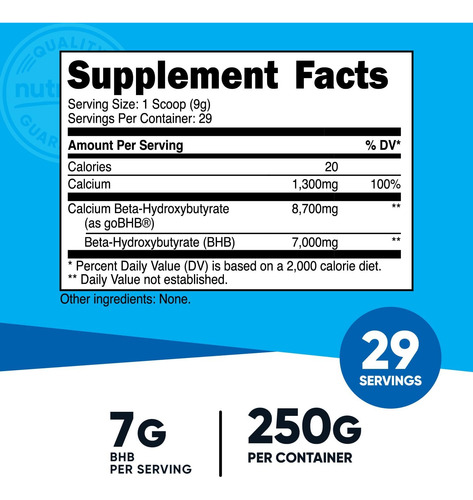 Nutricost Cálcio Bhb (250g) Sem Sabor - Sal De Cetona De Cál - Imagem 2