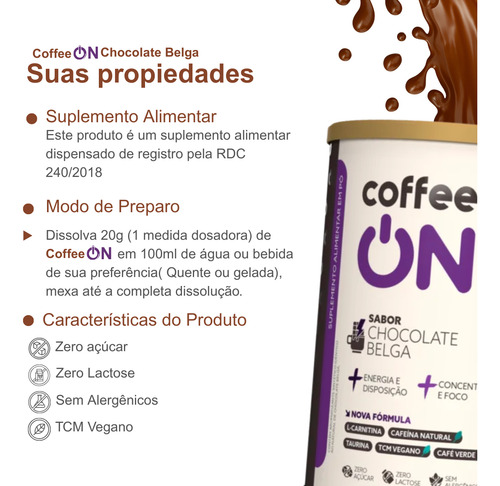 4 Lata Coffee On Chocolate Belga 1200g Solúvel Super Intenso - Imagem 12