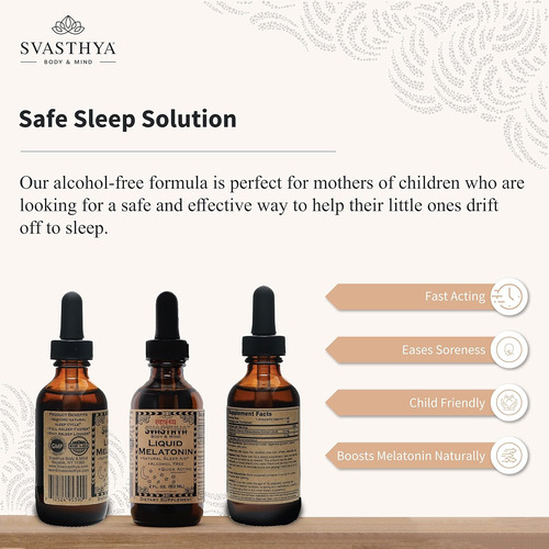 Svasthya Body & Mind Natural Melatonin Liquid Supplement 1 - Imagem 4