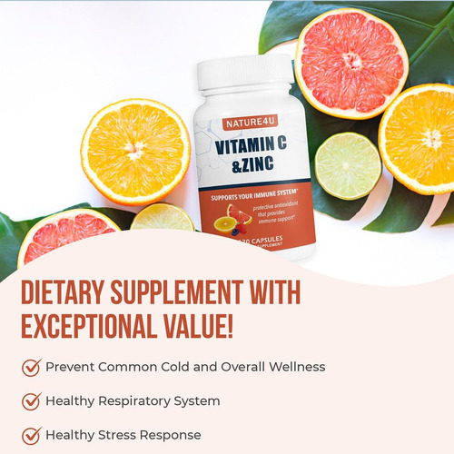 Suplemento Nature4u Vitamina C 1000mg Com Zinco 120 Cápsulas - Imagem 7