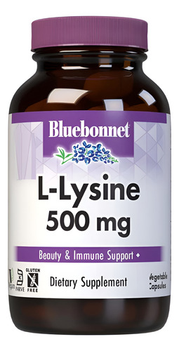 Bluebonnet L-lisina 500mg 50 Cápsulas Vegetais