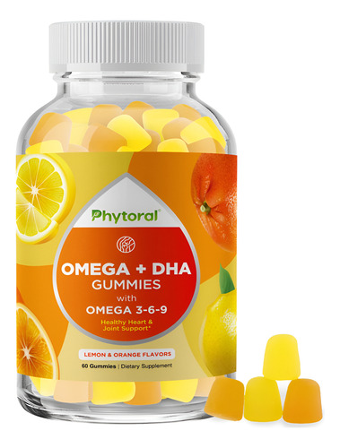Suplemento De Gomas Phytoral Dha Omega 3 Para Adultos 60 Mas