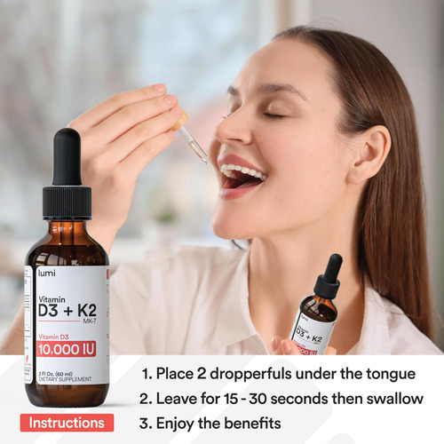 Lumi Vitamina D3 K2 Mk7 Com Óleo Mct - Ui D3 200 Mcg K2 Mk7 - Imagem 11