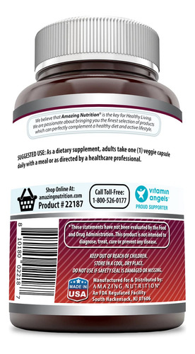 Suplemento Amazing Formulas Quercetina 500mg 120 Cápsulas - Imagem 3