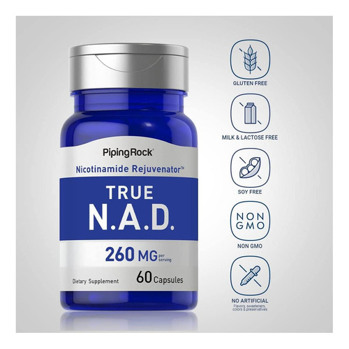 Suplemento Piping Rock Nad 260mg Nicotinamida Adenina Dinu - Imagem 4