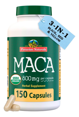 Cápsulas De Raiz De Maca Orgânica Peruvian Naturals Para Hom - Imagem 10
