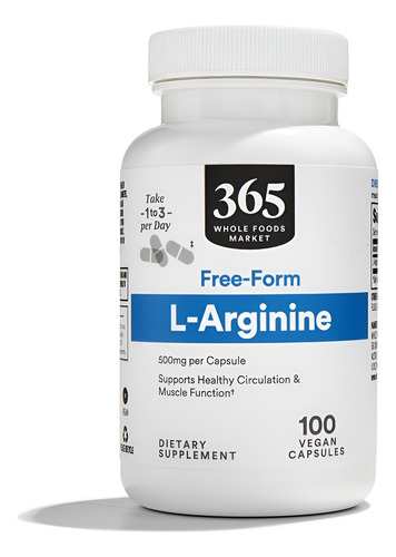 Suplemento 365 Da Whole Foods Market L Arginina 500 Mg 100 C - Imagem 5