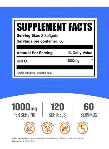 Suplemento De Óleo De Krill Bulksupplements.com 1000 Mg 120 - Imagem 2