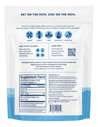 Pacotes De Peptídeos De Colágeno Protein Stick Nativepath Co - Imagem 3