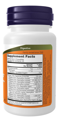 Now Foods Supplements Chewyzymes Enzimas Mastigáveis ??de - Imagem 2