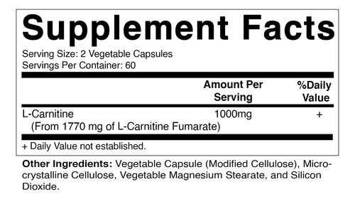Fumarato De L-carnitina Vitamatic 1000 Mg - 120 Cápsulas Veg - Imagem 7