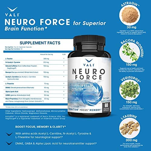 Suplemento De Reforço Cerebral Vali Neuro Force Para Foco - Imagem 9