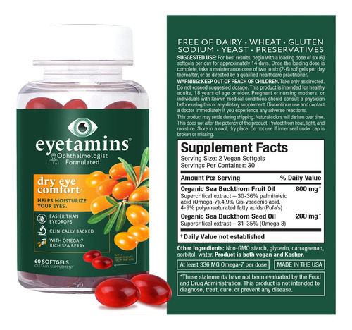 Dry Eye Comfort - 60 Softgels - Ophthalmologist - Formula... - Imagem 3