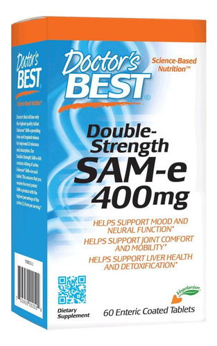 Doctors Best Sam-e 400 Mg Vegano Sem Glúten Sem Soja Sup