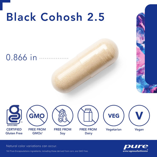 Encapsulamentos Puros Black Cohosh 2.5 Suplemento Hipoaler - Imagem 3
