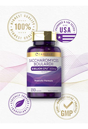 Suplemento Probiótico Carlyle Saccharomyces Boulardii 200 Ca - Imagem 5