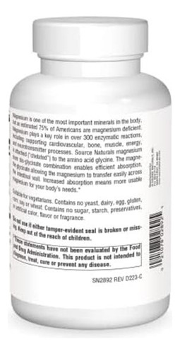 Glicinato De Magnésio Source Naturals Para Nervos Calmos - Imagem 6