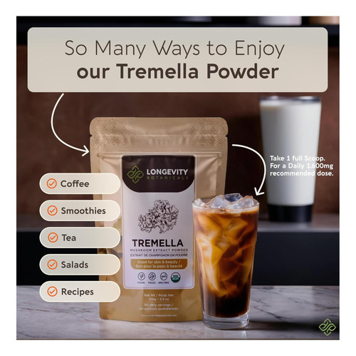 Longevity Botanicals Cogumelo Tremella Orgânico Em Pó - Supl - Imagem 15