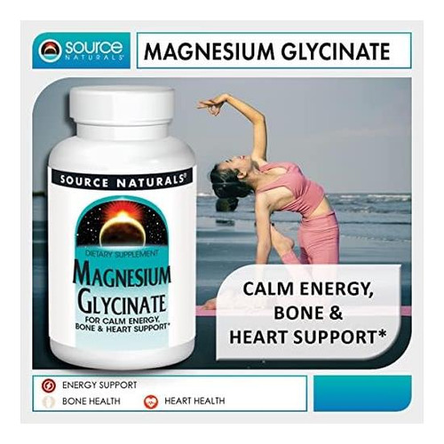 Glicinato De Magnésio Source Naturals Para Nervos Calmos - Imagem 3