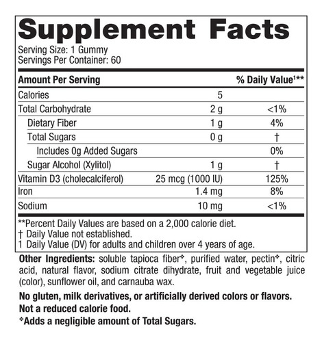 Gomas De Vitamina D3 Nordic Naturals Zero Sugar 1000iu 60 Ct - Imagem 2