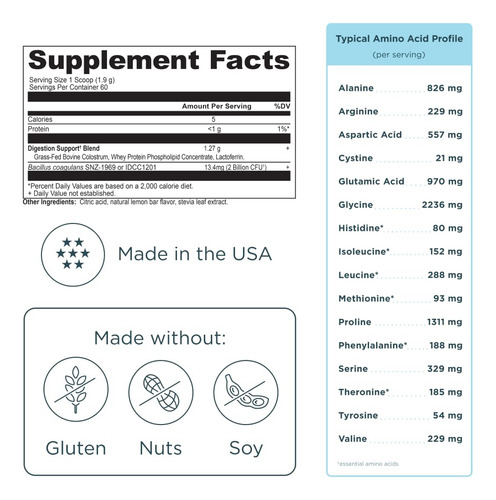 Suplemento Ancient Nutrition Colostrum Superfood Powder - Imagem 7