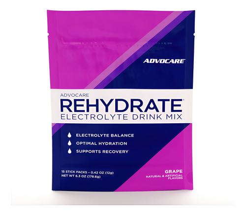 Mistura De Bebidas Eletrolíticas Advocare Rehydrate Grape Fl