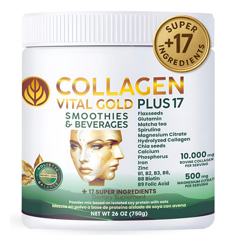 Vida Vital Peptídeos De Colágeno Em Pó +17 Super 16 Lb De