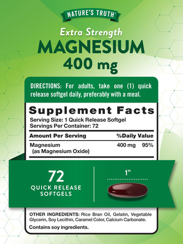 Suplemento Nature"s Truth Magnésio 400 Mg Softgel 72 Unidade - Imagem 2