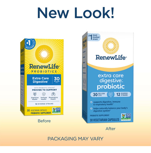 Cápsulas Probióticas Renew Life Extra Care Digestive 30ct - Imagem 2