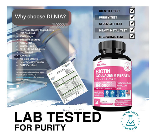 Dlnia Collagen Pills Peptídeos Tipos I Ii Iii V & X Mcg A - Imagem 7