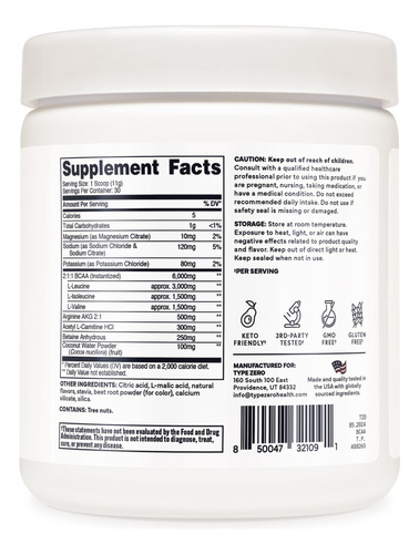 Suplemento Tipo Zero Ultra Clean Vegan Bcaa Powder 6g - Imagem 3