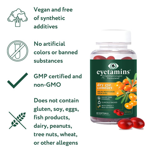 Dry Eye Comfort - 60 Softgels - Ophthalmologist - Formula... - Imagem 7