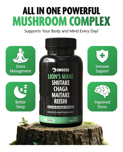 Complexo De Cogumelos De Leões 5300 Mg Mistura Adaptogênica - Imagem 7