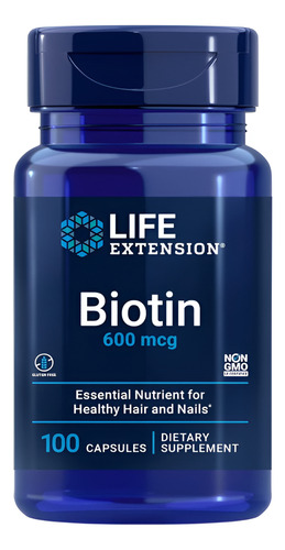 Life Extension Biotina 600mcg 100 Cápsulas