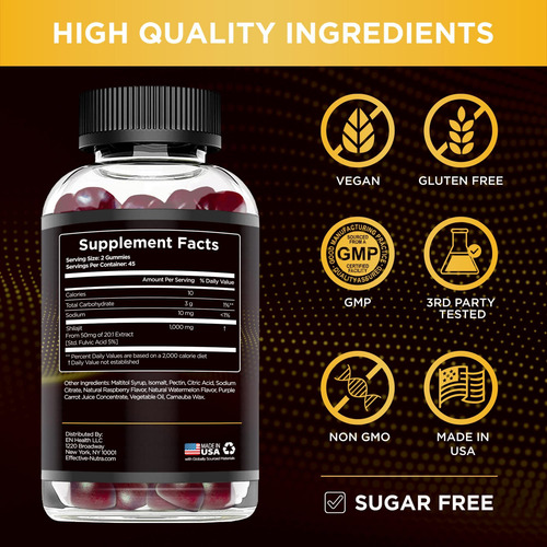 Eficaz Nutra Pure Himalayan Shilajit Gummies Para Homens E M - Imagem 14