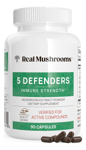 Real Mushrooms 5 Defenders Capsules - Extrato De Cogumelo Or - Imagem 8