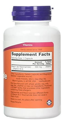 Niacinamida 500mg 100 Cápsulas (embalagem Com 2) - Imagem 2