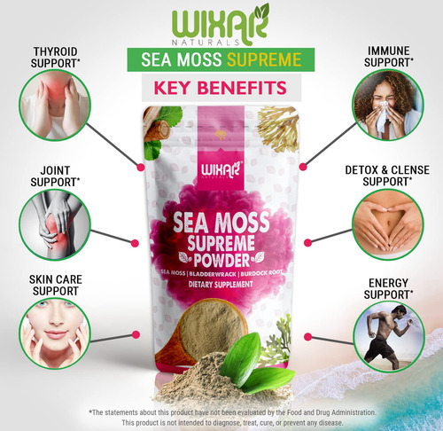 Suplemento Wixar Naturals Wixar Wildcrafted Sea Moss Powder - Imagem 4