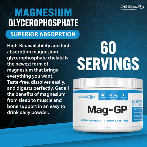 Suplemento De Magnésio Prescience Mag-gp Quelated Powder 60 - Imagem 4
