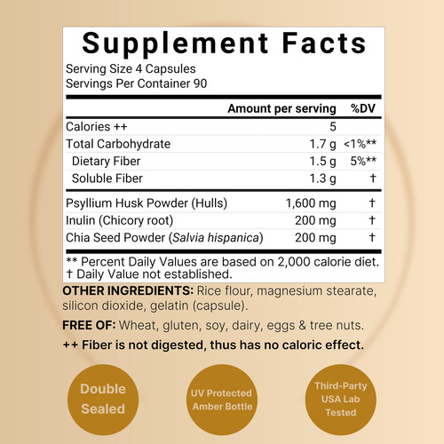 Suplemento: Cápsulas Naturebell Psyllium Husk 2.000 Mg 360 - Imagem 2
