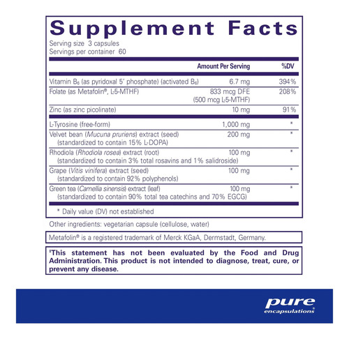 Pure Encapsulations Dopaplus - Suporta A Produção De Dopamin - Imagem 2