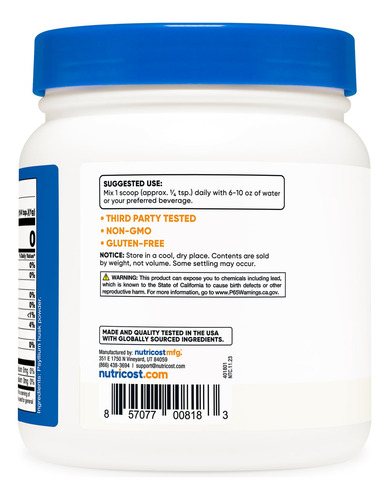 Suplemento Nutricost Psyllium Husk Ground Powder 454g - Imagem 4