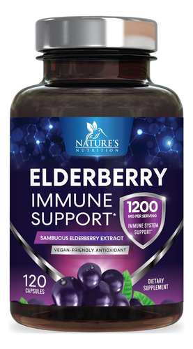 Suplemento Nature"s Nutrition Extrato De Sabugueiro 120 Cáps