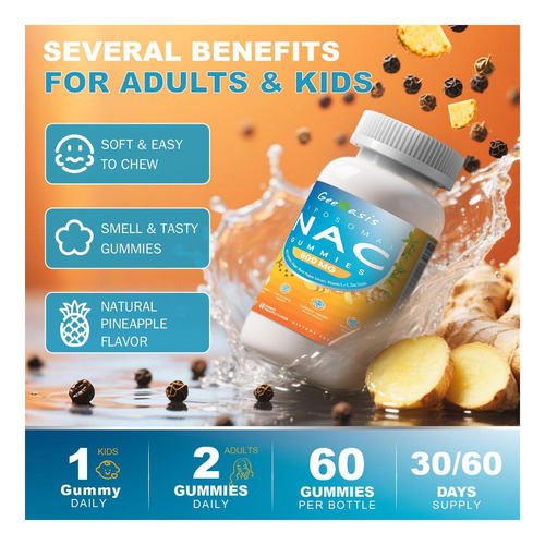 Nac Lipossômico Gummies 600mg Suplemento De N-acetil Para E - Imagem 12