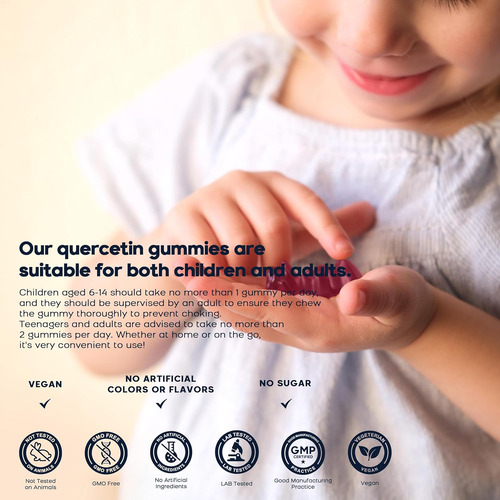 (2 Pack) Quercetin Gummies With Bromelain Zinc Elderberry... - Imagem 7