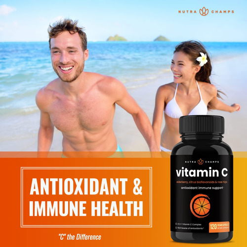 Nutrachamps Vitamina C 1000mg Com Roseira Brava - Imagem 4