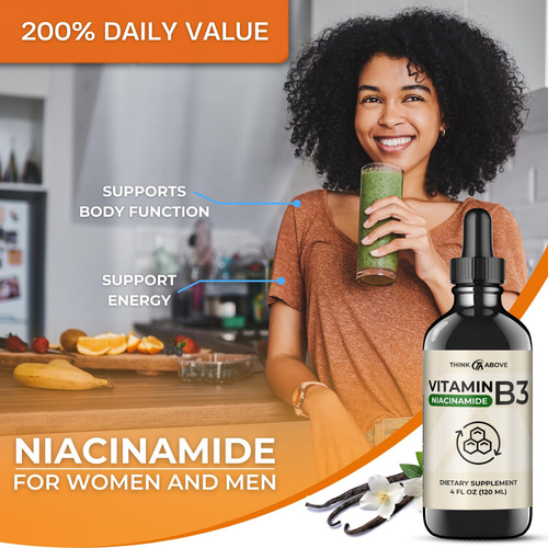 Suplemento Think Above Liquid Vitamina B3 Niacinamida 120ml - Imagem 4
