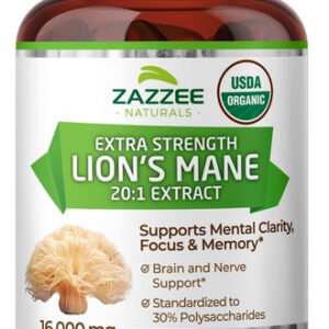 Zazzee Extrato De Lion&quots Mane 20:1 Orgânico Do Usda 30% Pol